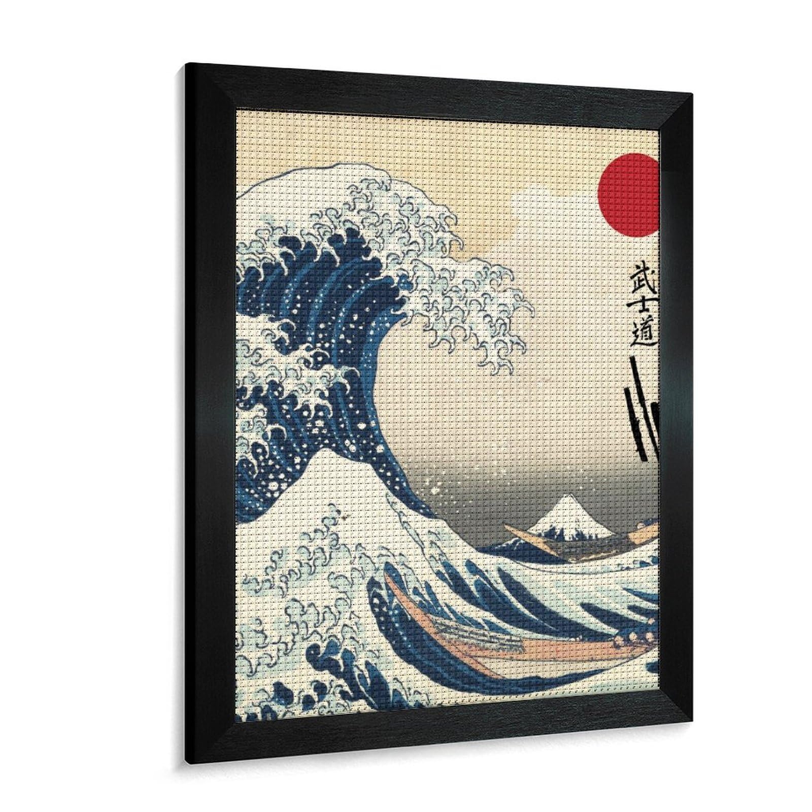 ダイヤモンドアート　ダイヤモンド絵画 Amazon.co.jp: ダイヤモンドアート 浮世絵 神奈川沖浪裏 キット